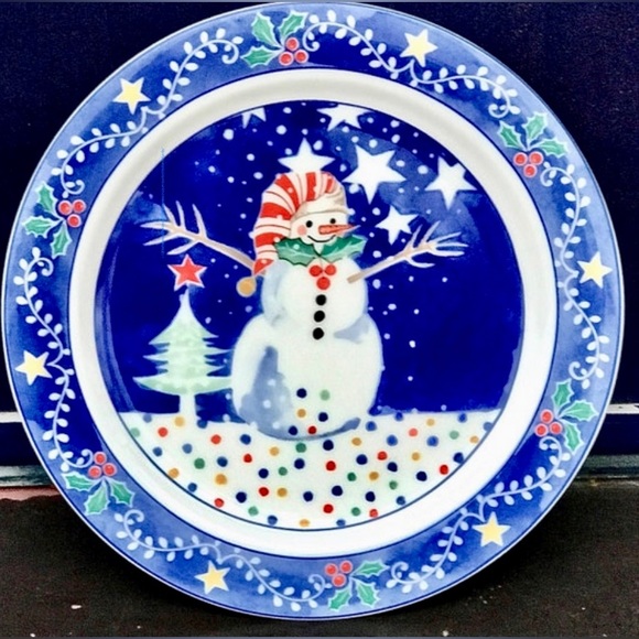 Vintage Discontinued NORITAKE EPOCH Mr. Snowman Illustrated Dinner Plate - Picture 2 of 8